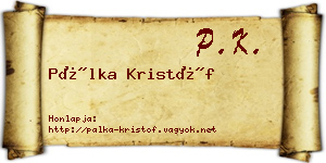 Pálka Kristóf névjegykártya